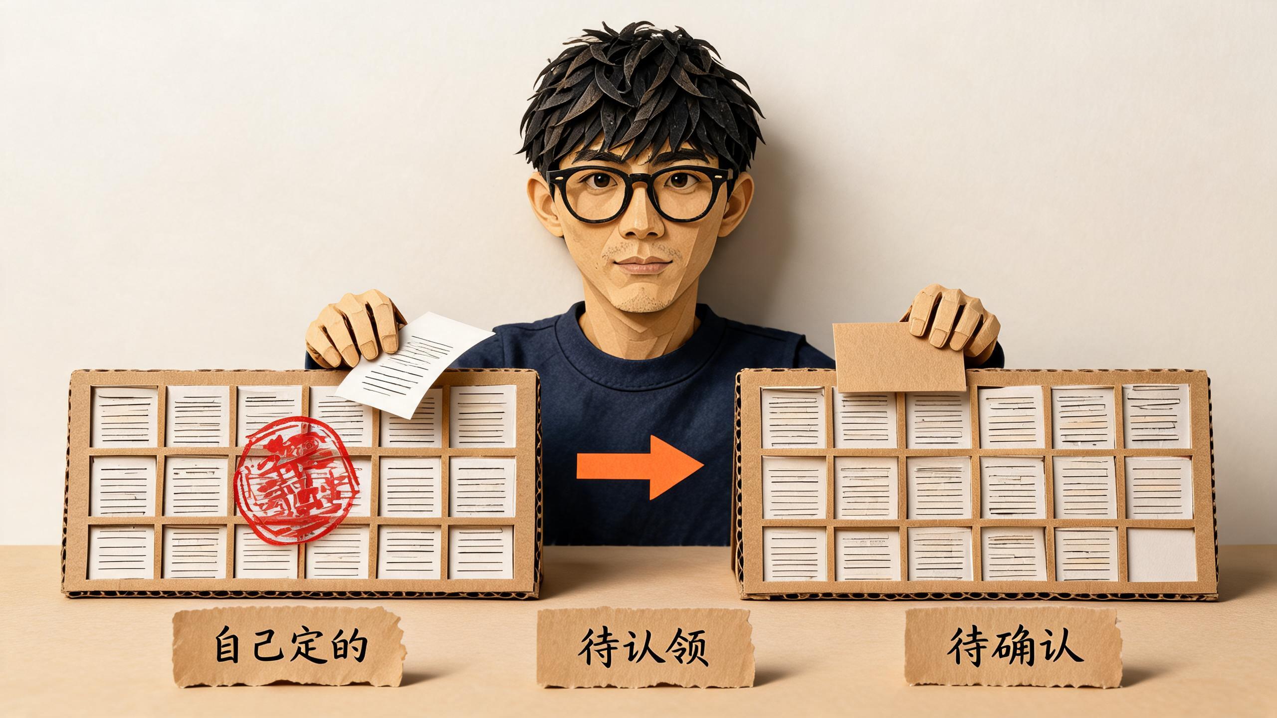 左边那张表被填得满满当当,盖了红章;右边同一张表宁可留白,空出待认领和待确认